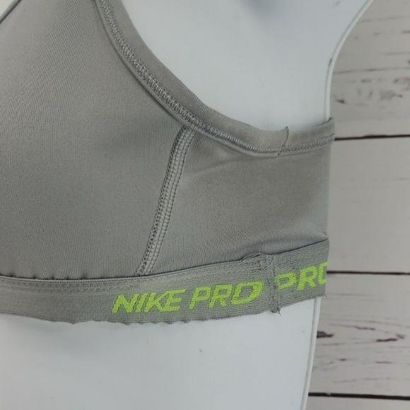 Nike Pro Dri Fit Neon and Grey Sports‎ Bra Size Medium - Picture 4 of 8